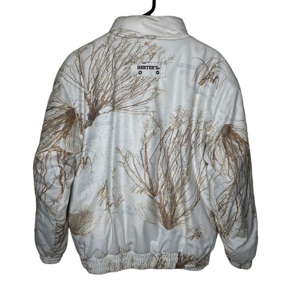 Vintage Herters White Winter Camo Insulated Hunting Jacket Large - Picture 2 of 4